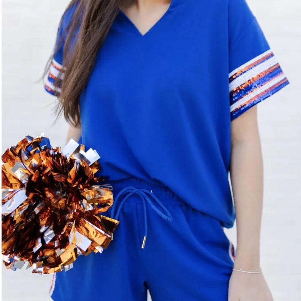 Mary Square Lauren Blue and Orange loungewear set